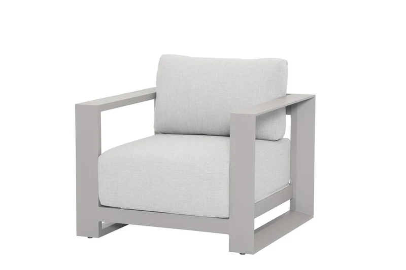 Gartensessel taupe Metall, Gartensessel Aluminium-Gestell taupe, Breite 91 cm