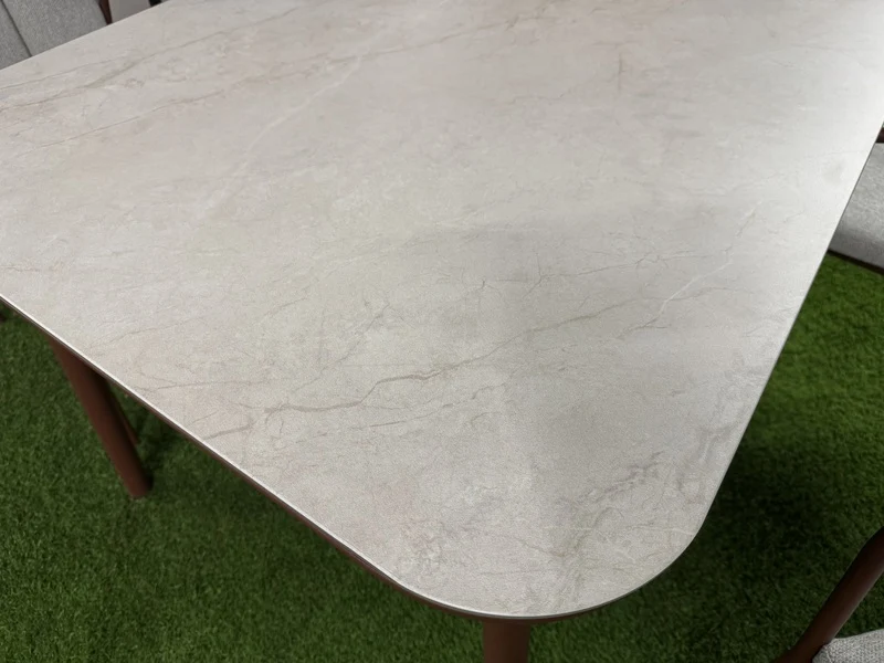 Sitzgruppe braun Esstisch-Sitzbank, 5er Set Gartentisch mit vier Gartenstühlen, Gartentisch braun-grau, Länge150 cm