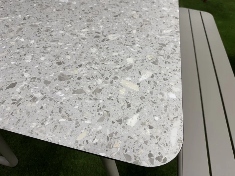 Picknicktisch beige mit Sitzbank, Gruppensitzbank beige mit Tisch, Gastro Tisch-Sitzbank beige, Länge 150 cm