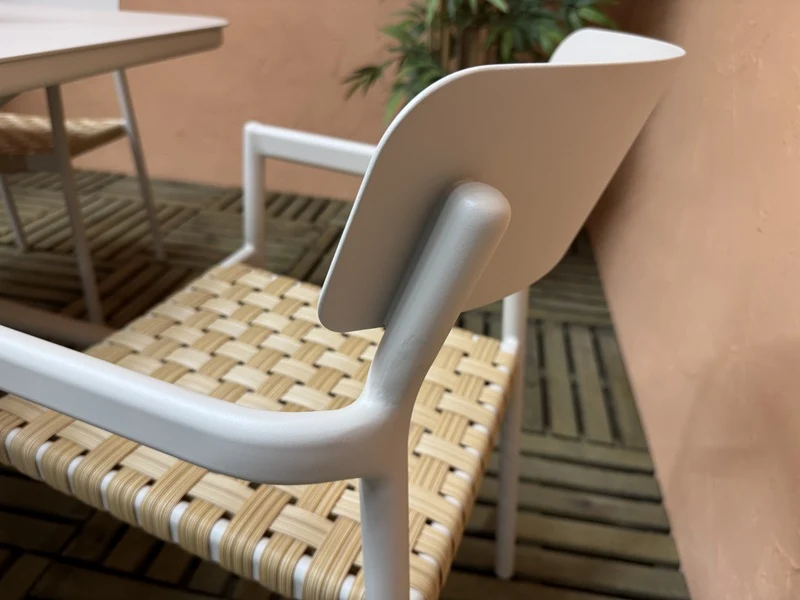 Gartenstuhl Aluminium, Metall-Gartenstuhl creme