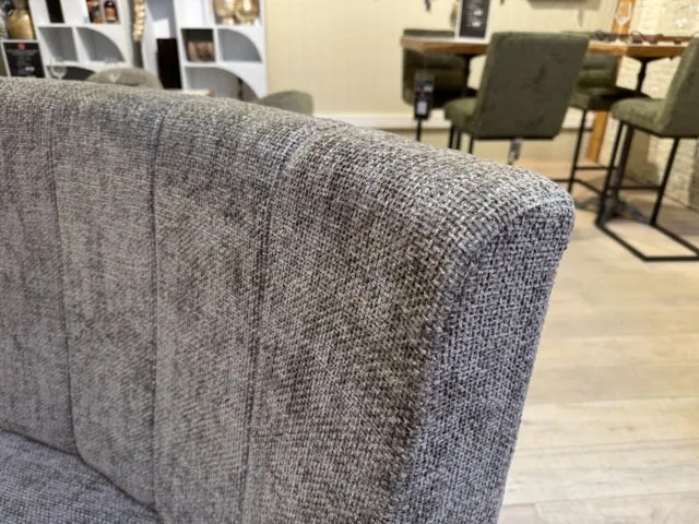 Sitzbank halbrund taupe, gepolsterte Sitzbank taupe, Breite 240 cm
