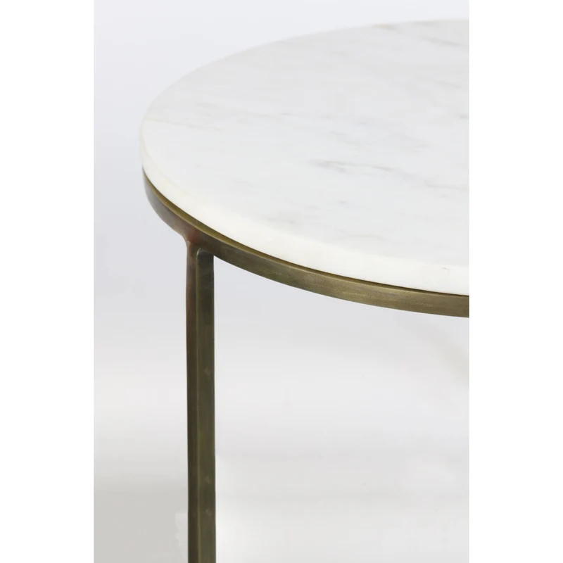 Säule Bronze 2er Set, Dekosäule Bronze-weiß Marmor-Metall, Höhe 102 cm