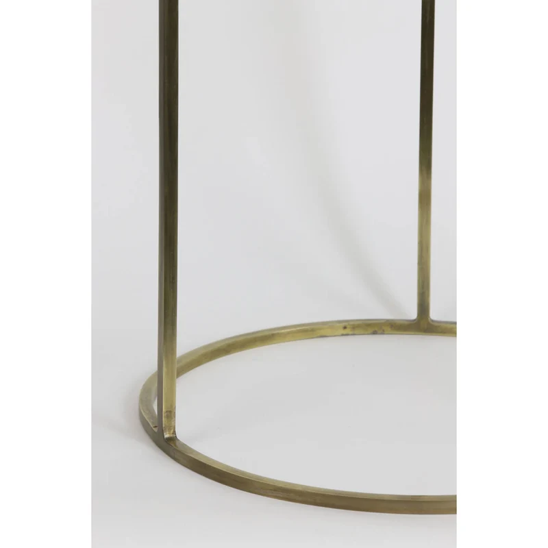 Säule Bronze 2er Set, Dekosäule Bronze-weiß Marmor-Metall, Höhe 102 cm