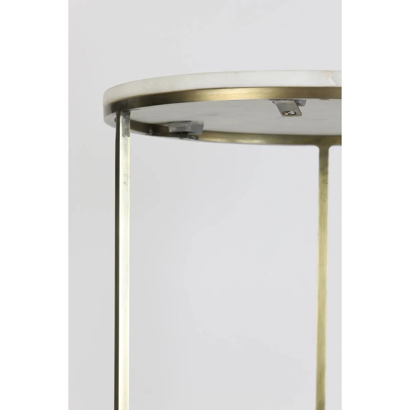 Säule Bronze 2er Set, Dekosäule Bronze-weiß Marmor-Metall, Höhe 102 cm