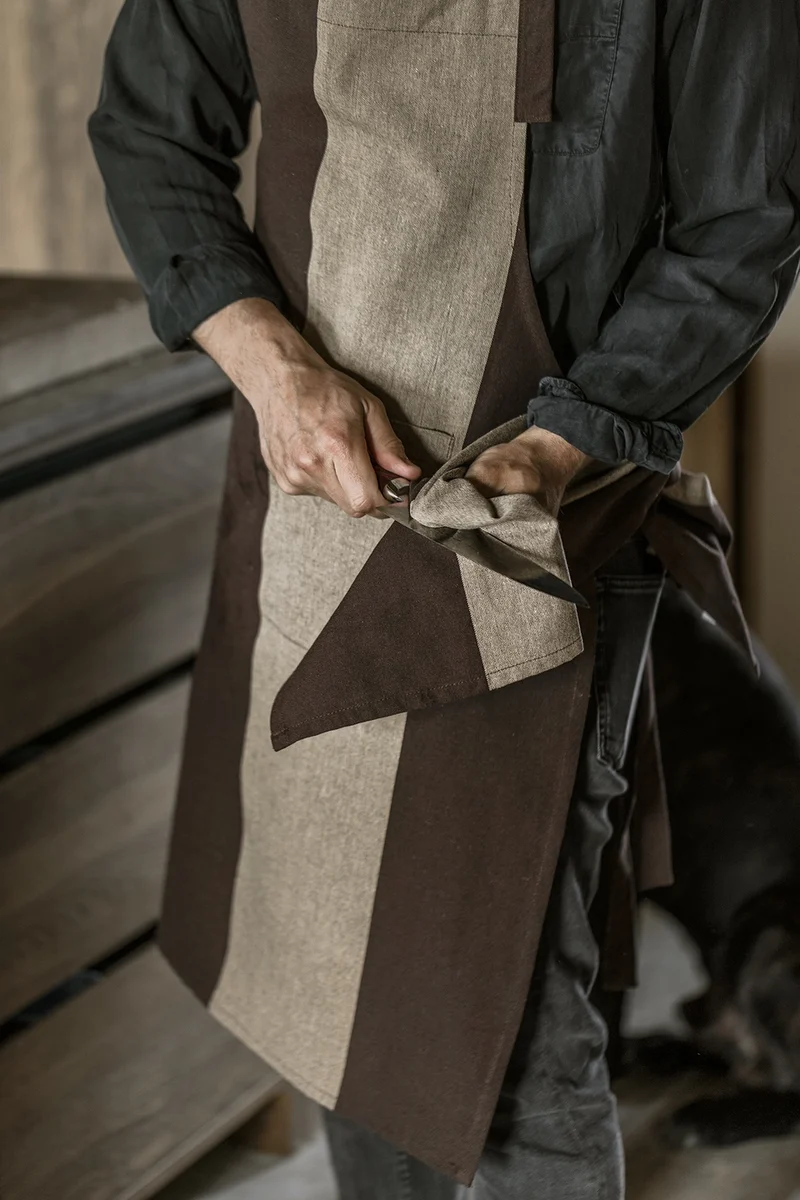 Gestreifte Küchentücher aus recycelter Baumwollmischung 2er-Pack - Gustav Ovland Cultra braun