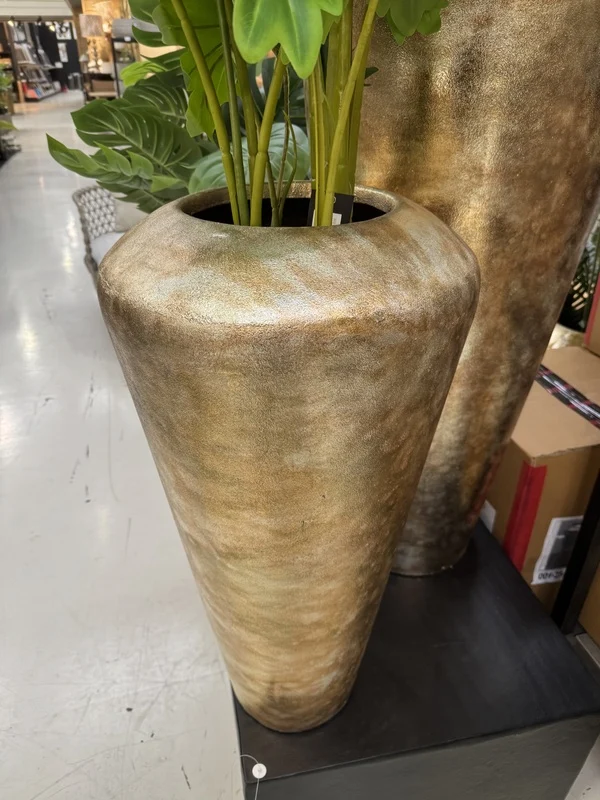 Bodenvase Gold, Vase Metall Bronze-Gold , Höhe 78 cm