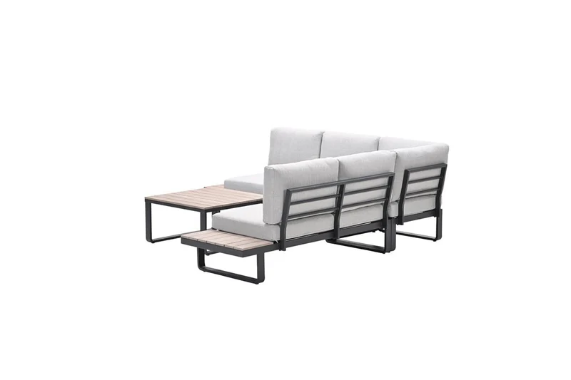 Loungesofa taupe 4-teilig, Gartenecksofa anthrazit, Gartenlounge anthrazit, Maße 239x239 cm