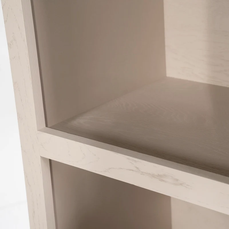 Highboard beige-taupe Eiche furniert, Schrank taupe mit zwei Türen, Wohnzimmerschrank taupe Holz Eiche furniert, Breite 120 cm