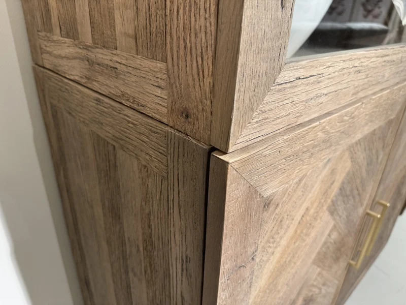 Vitrine Eiche, Geschirrschrank Eiche, Breite 110 cm