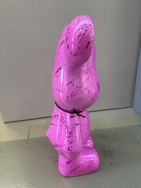 Deko Bär lila, moderne Bär-Figur lila, Höhe ca. 50 cm
