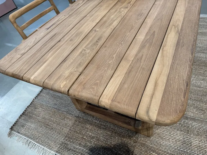 Gartentisch Teak Naturholz, Tisch Holz, Länge 200 cm