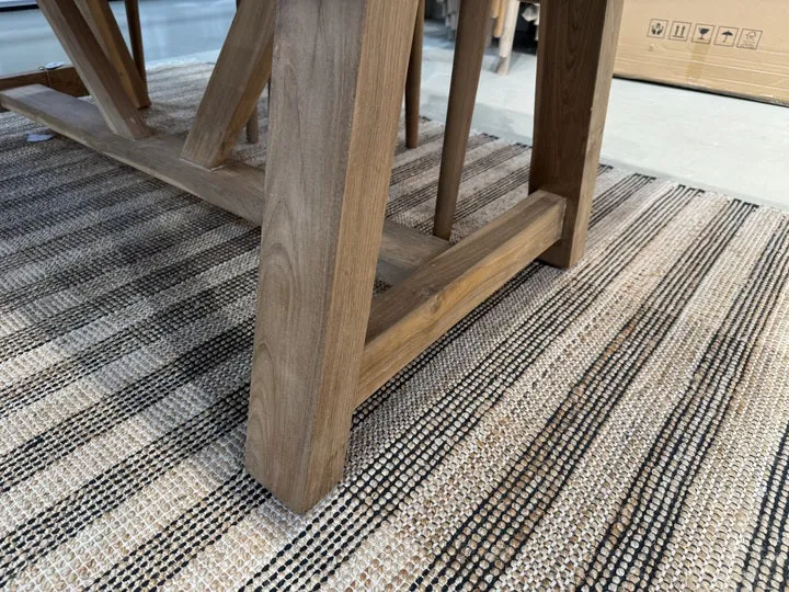Gartentisch Teak Naturholz, Esstisch Holz Teak, Länge 200 cm