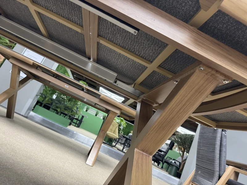 Gartentisch ausziehbar grau-Naturholz-Optik, ausziehbarer Gartentisch, Länge 200-260 cm