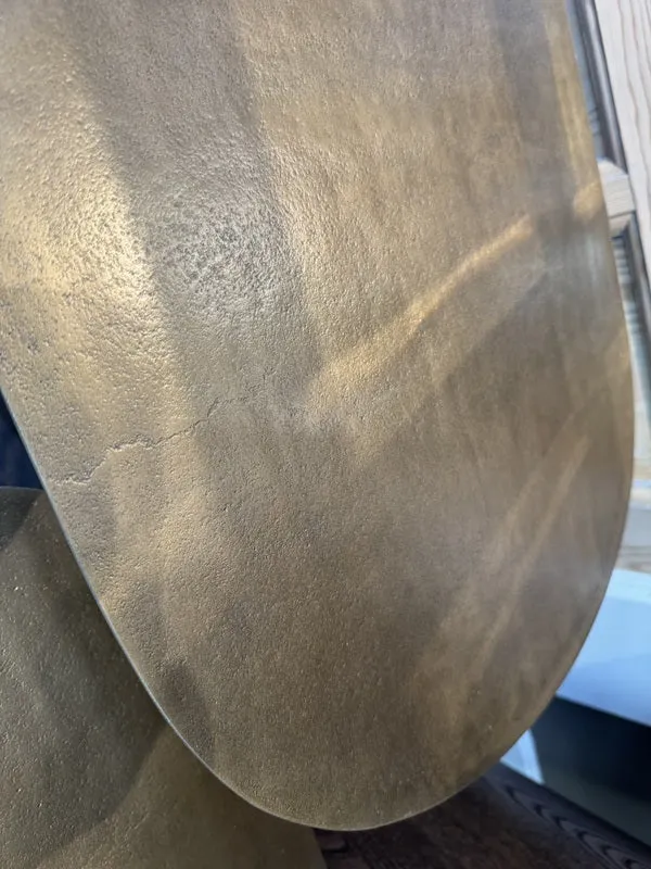 Beistelltisch Bronze-Gold, Beistelltisch Metall-Bronze, Beistelltisch oval Gold, Breite 60 cm