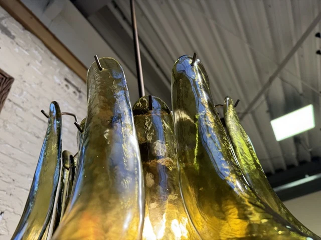 Kronleuchter grün, Kronleuchter Glas 10 Flammig, Durchmesser 75 cm