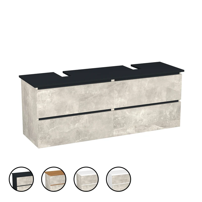Garlivo Waschbeckenunterschrank GLB-160 Beton mit Schubladen