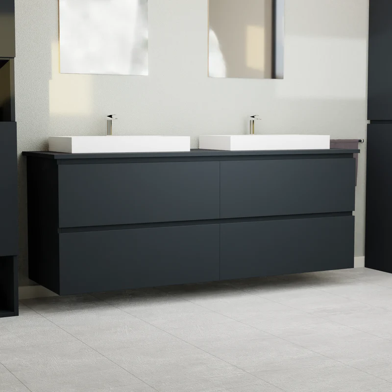 Garlivo Waschbeckenunterschrank GLB-160 Anthrazit mit Schubladen