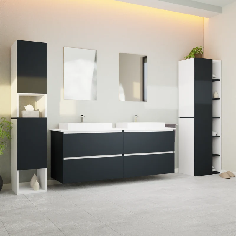 Garlivo Waschbeckenunterschrank GLB-160 Anthrazit mit Schubladen