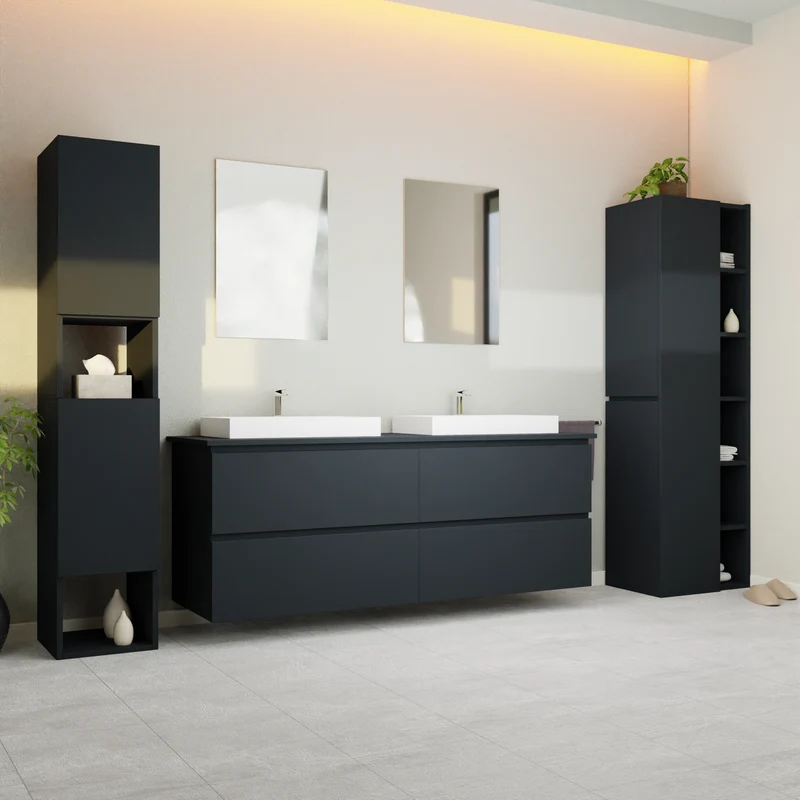 Garlivo Waschbeckenunterschrank GLB-160 Anthrazit mit Schubladen