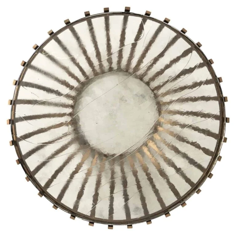 Couchtisch rund Bronze-Gold, runder Couchtisch Glas-Metall, Durchmesser 84 cm (Ausverkauft)