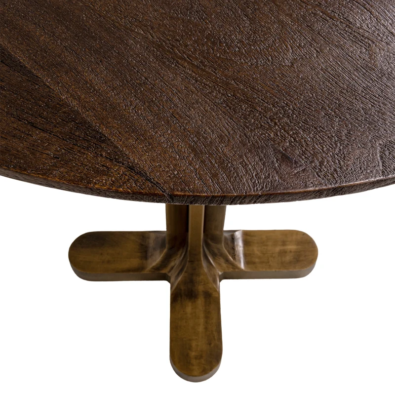 Bartisch rund Bronze-braun, Stehtisch Holz braun, Höhe 105 cm
