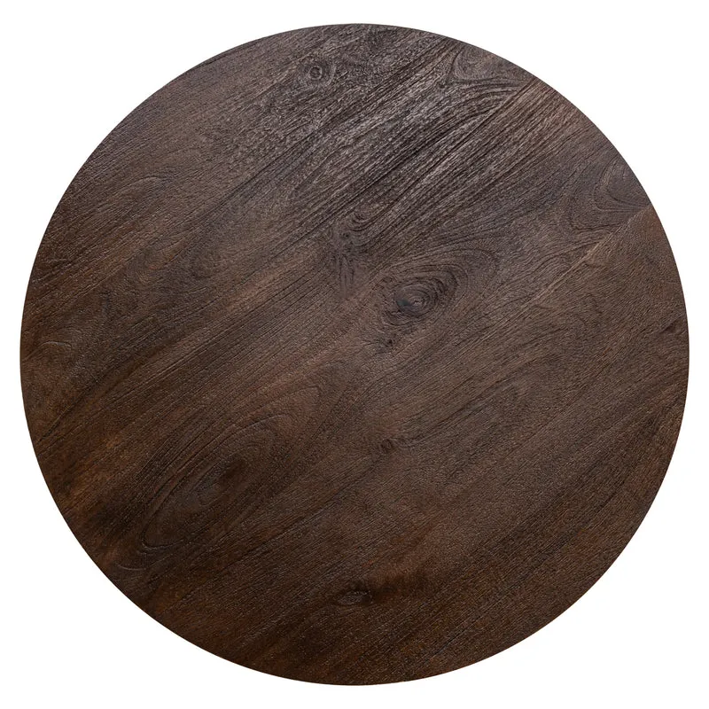 Bartisch rund Bronze-braun, Stehtisch Holz braun, Höhe 105 cm