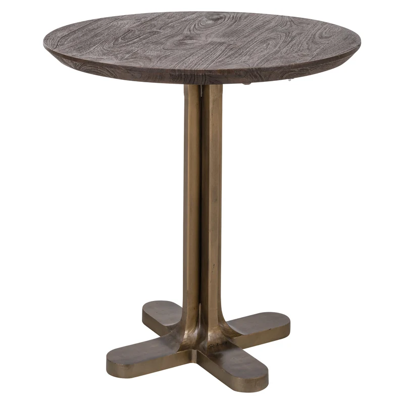 Bistrotisch Bronze-braun, Tisch Holz braun, Durchmesser 75 cm