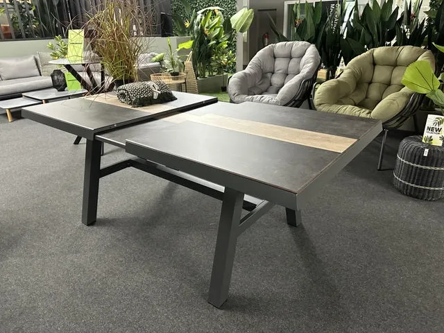 Gartentisch ausziehbar anthrazit, Esstisch anthrazit-grau, Gartentisch anthrazit, Länge 170-220 cm