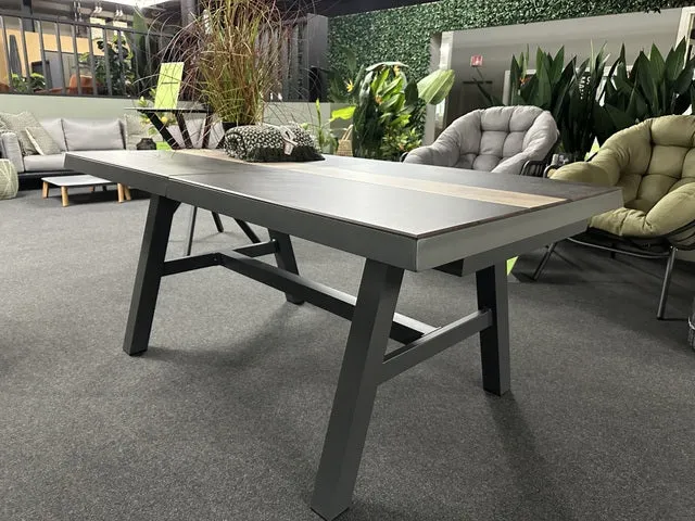 Gartentisch ausziehbar anthrazit, Esstisch anthrazit-grau, Gartentisch anthrazit, Länge 170-220 cm
