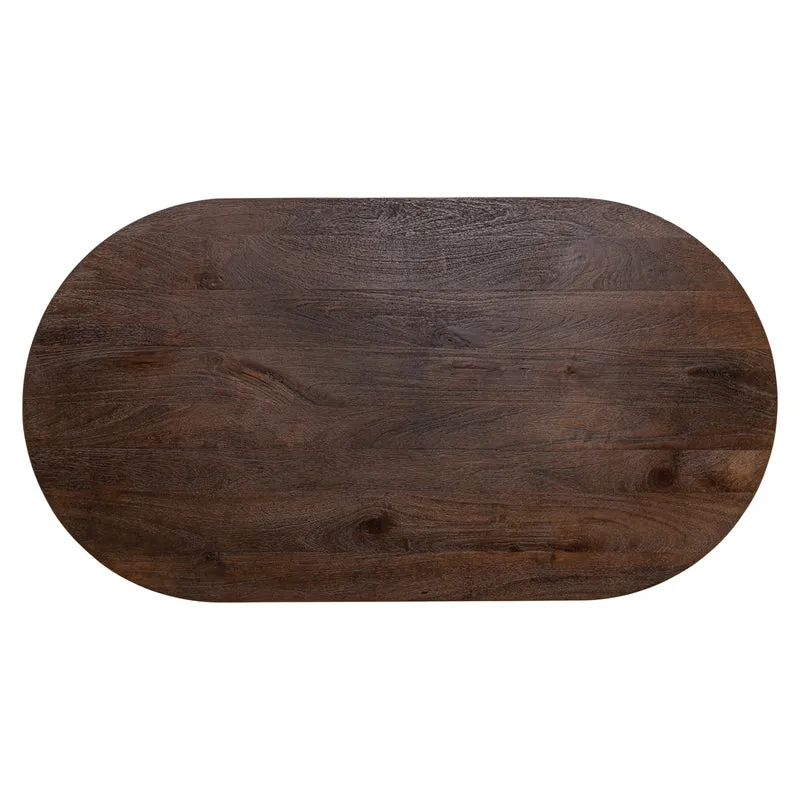 Bartisch oval Bronze-braun, Stehtisch oval Holz braun, Höhe 105 cm