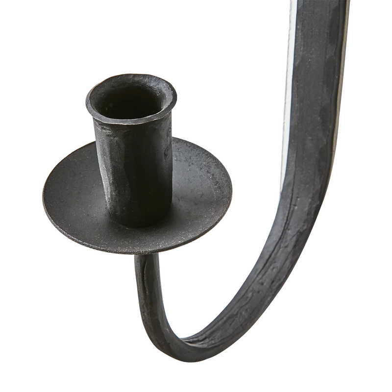Wandkerzenhalter in Schwarz Eisen 60 cm für Haus und Orangerie