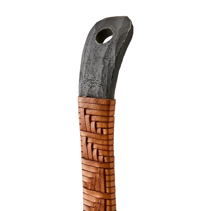 Schuhlöffel aus Eisen mit Ledergriff und Wandhaken - Loke