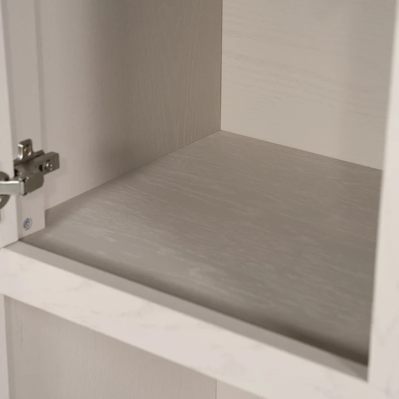 Wohnzimmerschrank beige-taupe Eiche furniert, Schrank taupe mit zwei Türen, Bücherregal taupe Holz Eiche furniert, Breite 200 cm