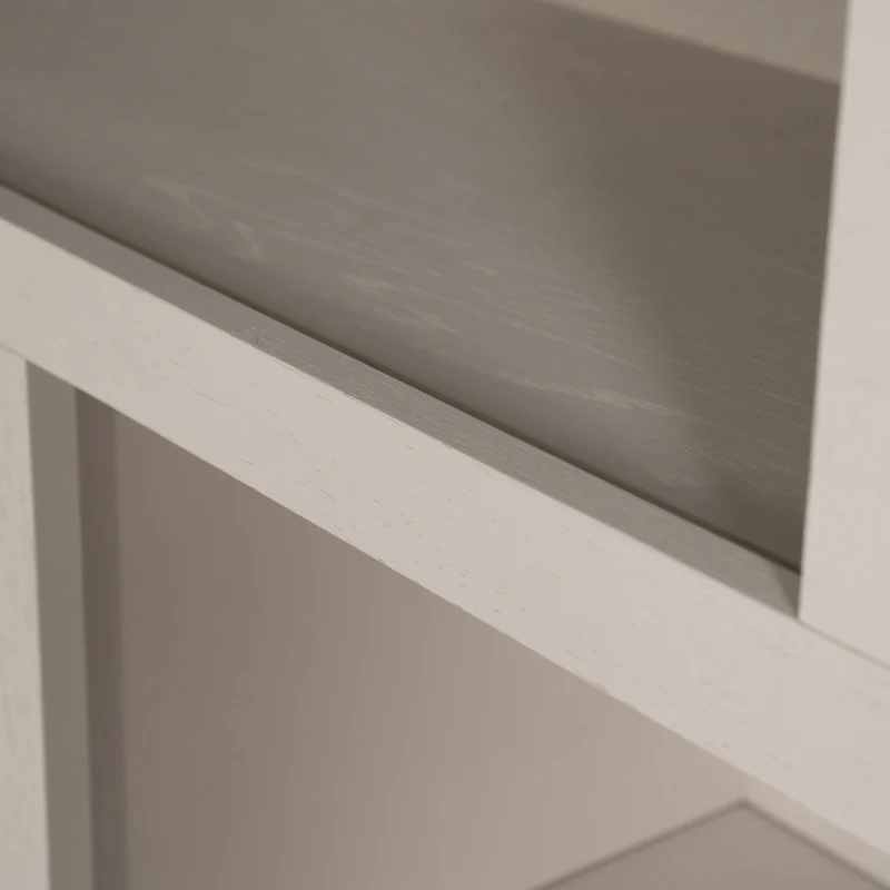 Wohnzimmerschrank beige-taupe Eiche furniert, Schrank taupe mit zwei Türen, Bücherregal taupe Holz Eiche furniert, Breite 200 cm