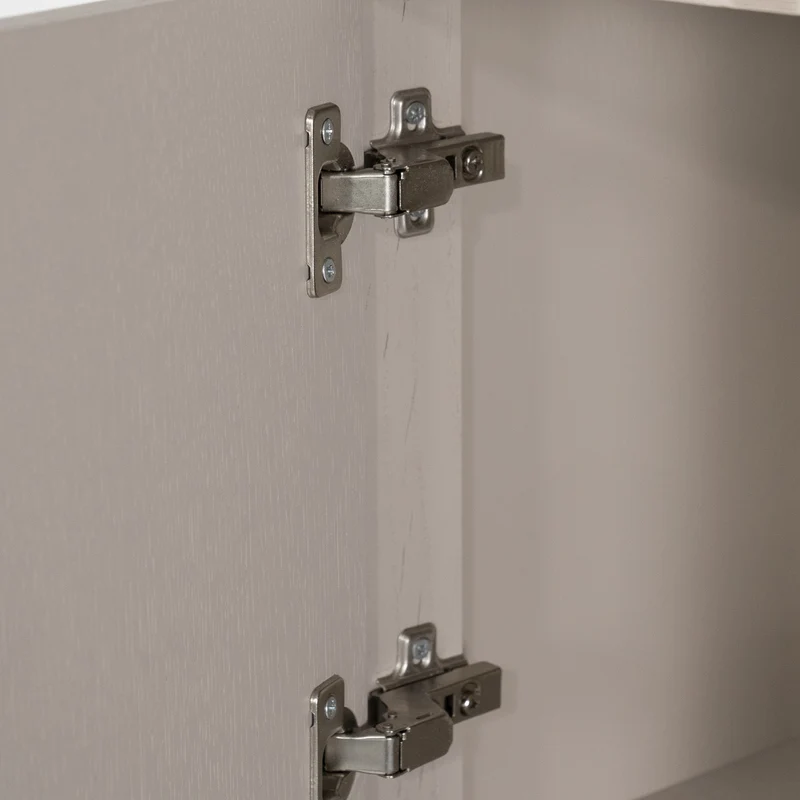 Wohnzimmerschrank beige-taupe Eiche furniert, Schrank taupe mit zwei Türen, Bücherregal taupe Holz Eiche furniert, Breite 200 cm