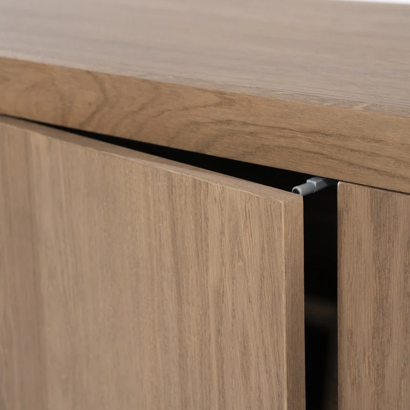 Bücherschrank Natur-braun Eiche furniert, Schrank braun mit zwei Türen, Wohnzimmerschrank braun Holz Eiche furniert, Breite 150 cm