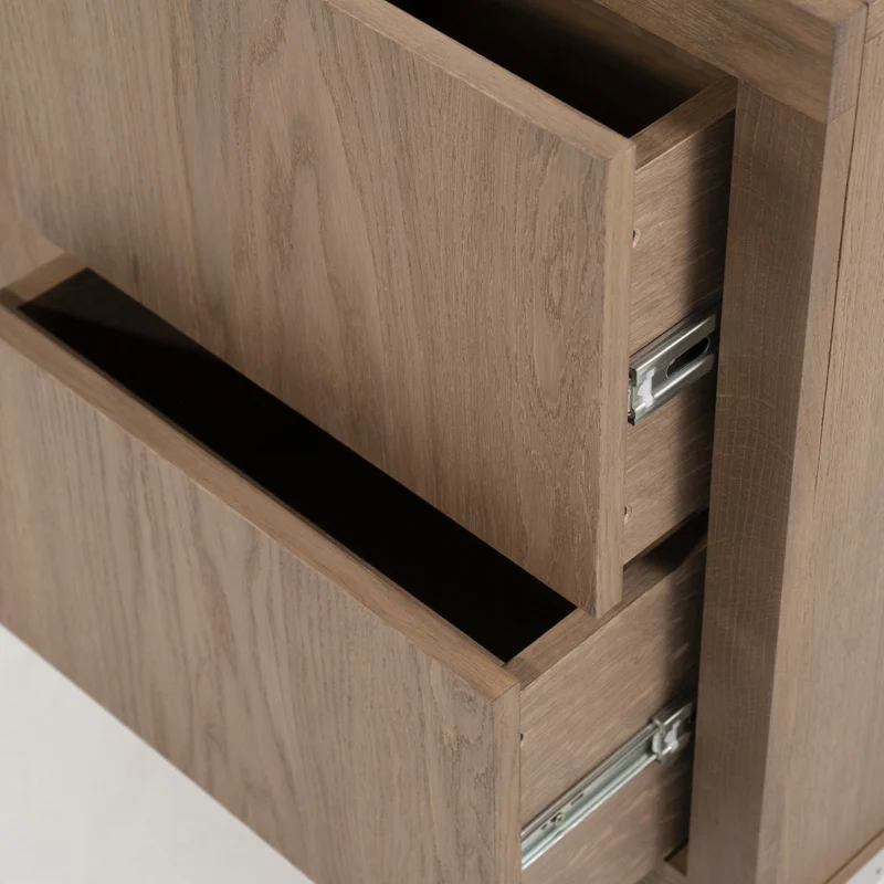 Bücherschrank Natur-braun Eiche furniert, Schrank braun mit zwei Türen, Wohnzimmerschrank braun Holz Eiche furniert, Breite 200 cm