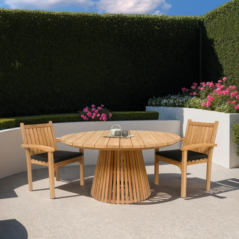 Gartenstuhl stapelbar, Gartenstuhl Teak-Holz, Breite 61 cm