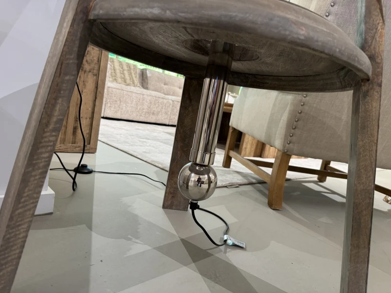 Stehlampe Holz Landhaus, Stehleuchte mit Lampenschirm, Höhe 195 cm