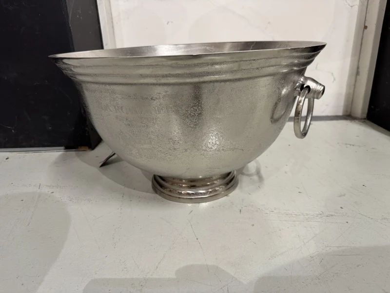 Weinkühler Antik-Silber, Sektkühler Silber, Durchmesser 50 cm