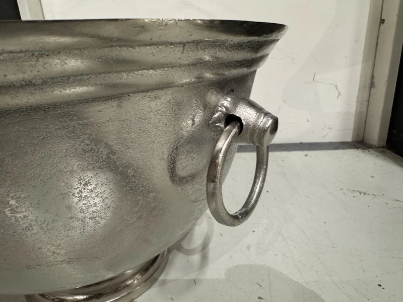 Weinkühler Antik-Silber, Sektkühler Silber, Durchmesser 50 cm