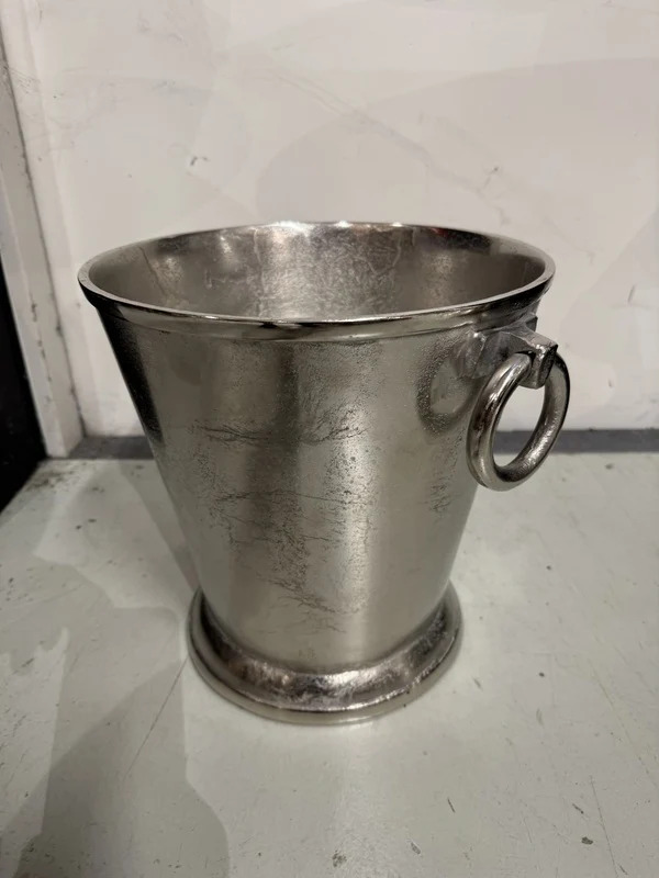 Weinkühler rund Antik-Silber, Sektkühler Silber, Breite 38 cm