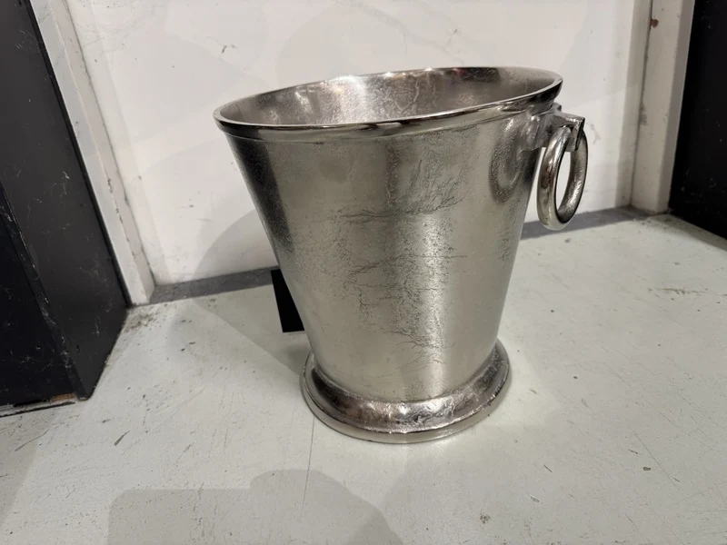 Weinkühler rund Antik-Silber, Sektkühler Silber, Breite 38 cm