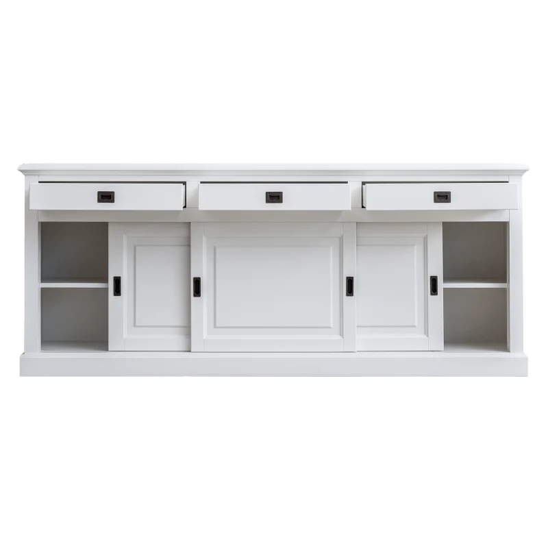 Sideboard weiß Landhausstil, Anrichte weiß Landhaus, Breite 230 cm