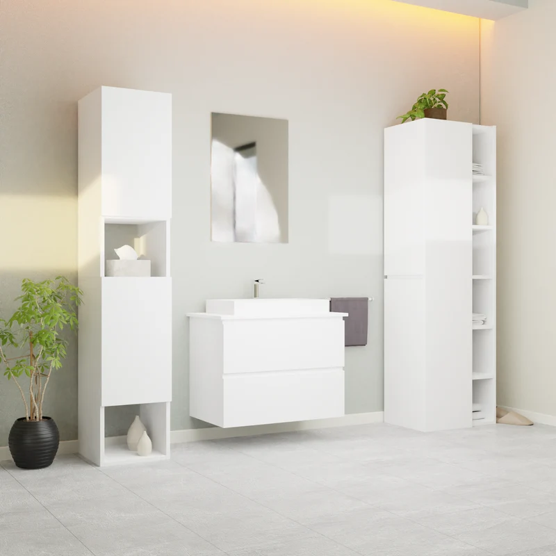 Garlivo Waschbeckenunterschrank GLB-80 Weiss mit Schubladen