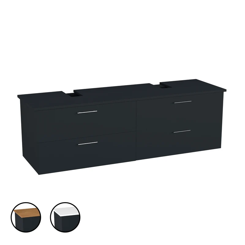 Garlivo Waschbeckenunterschrank GLA-160 Anthrazit mit Schubladen