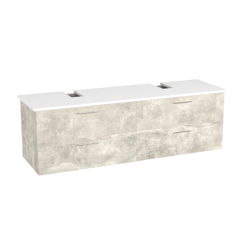 Garlivo Waschbeckenunterschrank GLA-160 Beton mit Schubladen