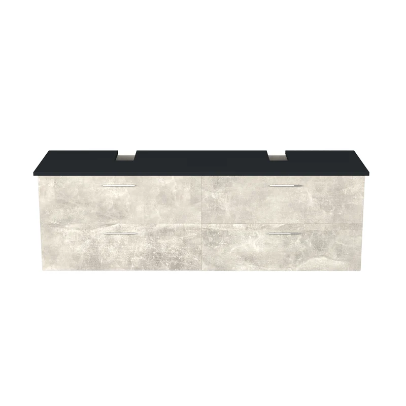 Garlivo Waschbeckenunterschrank GLA-160 Beton mit Schubladen