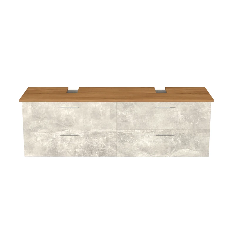 Garlivo Waschbeckenunterschrank GLA-160 Beton mit Schubladen