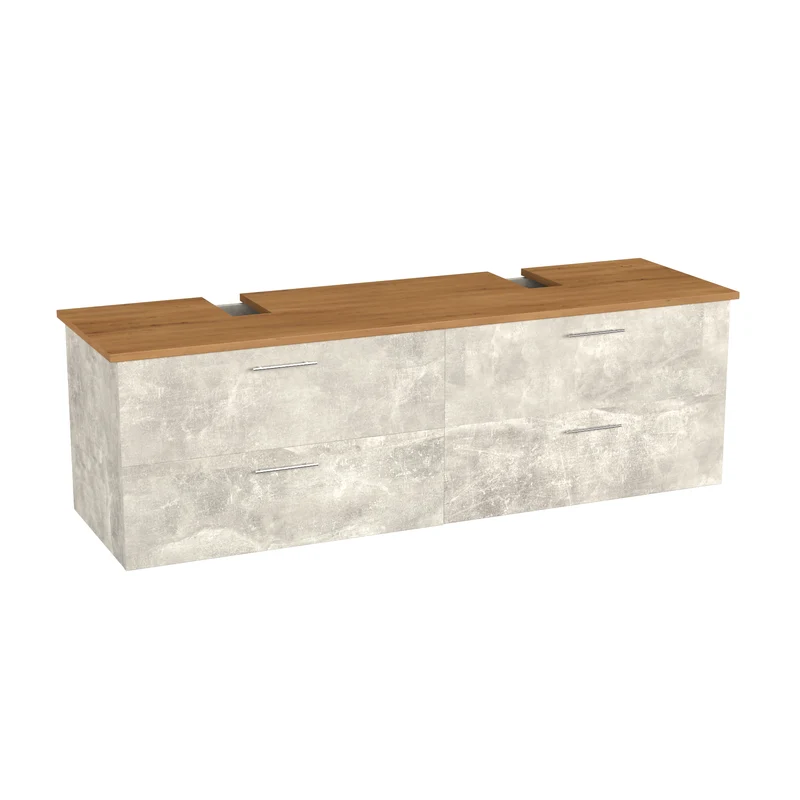 Garlivo Waschbeckenunterschrank GLA-160 Beton mit Schubladen